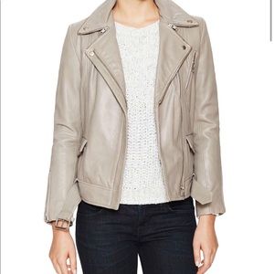 Maje Leather Zipper Lapel Jacket - size 40